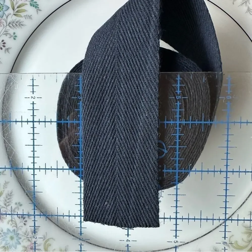 Cotton black Webbing thin 5 yards make your own guitar or purse strap